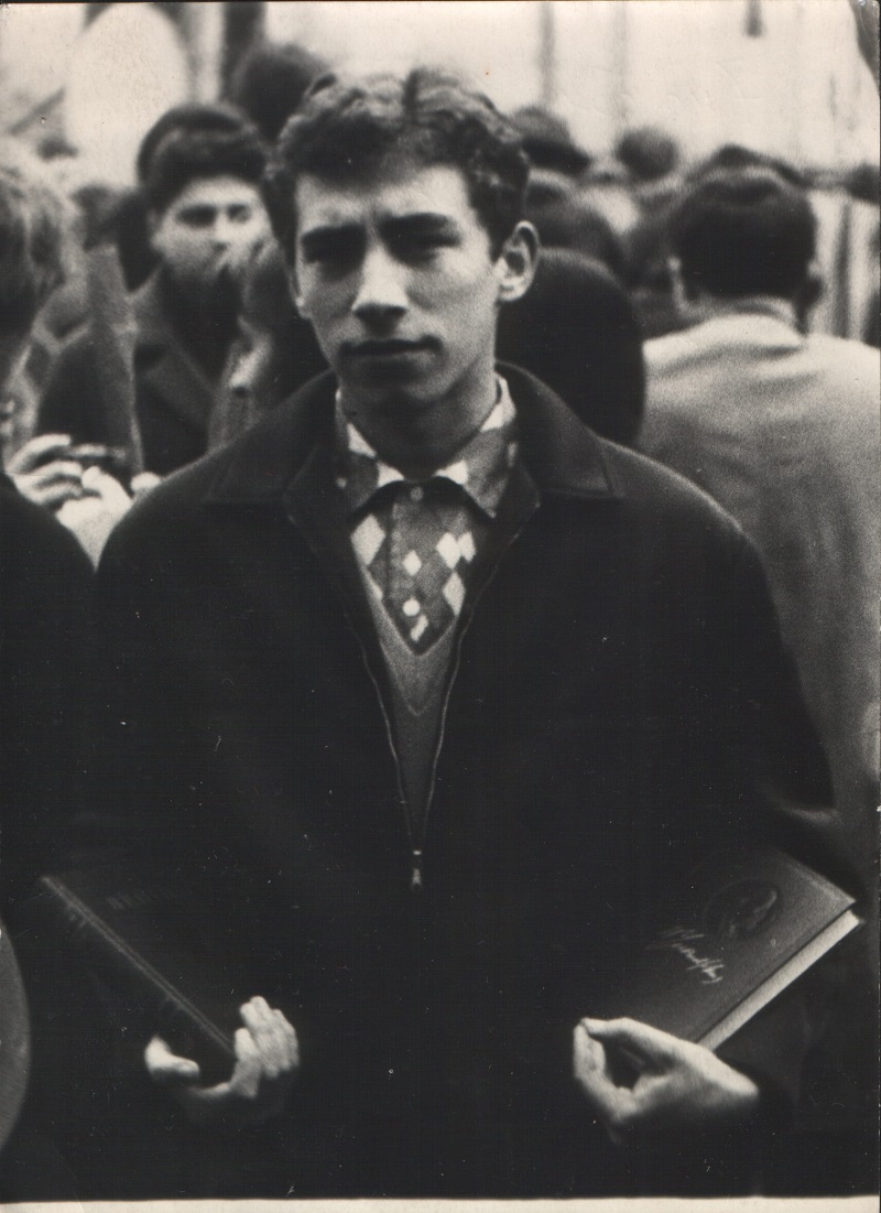Студент Сергій Вересов на демонстрації