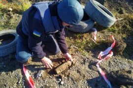 У селі біля Городенки на узбіччі дороги знайшли артснаряд. Його знищили піротехніки (ФОТОФАКТ)