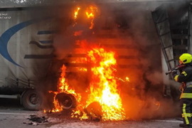 Під Франківськом горіла вантажівка