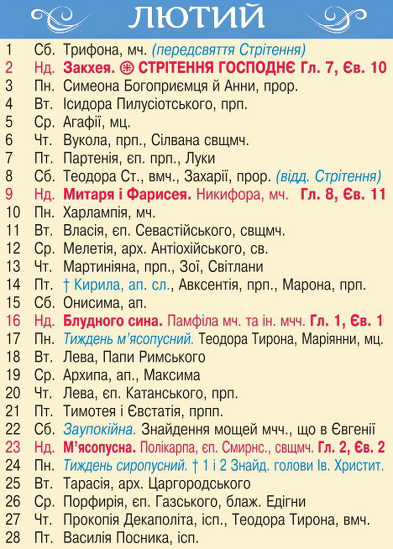 Церковний календар 2025: усі великі свята й пости