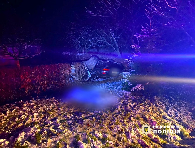 На Прикарпатті автівка злетіла з дороги, водій загинув